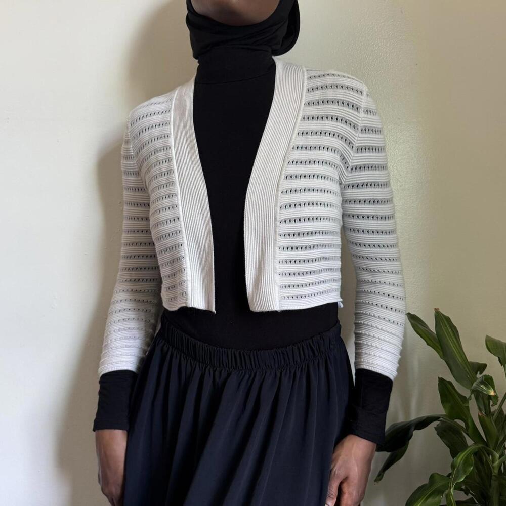 Vintage‎ White see through lightweight cardigan size M